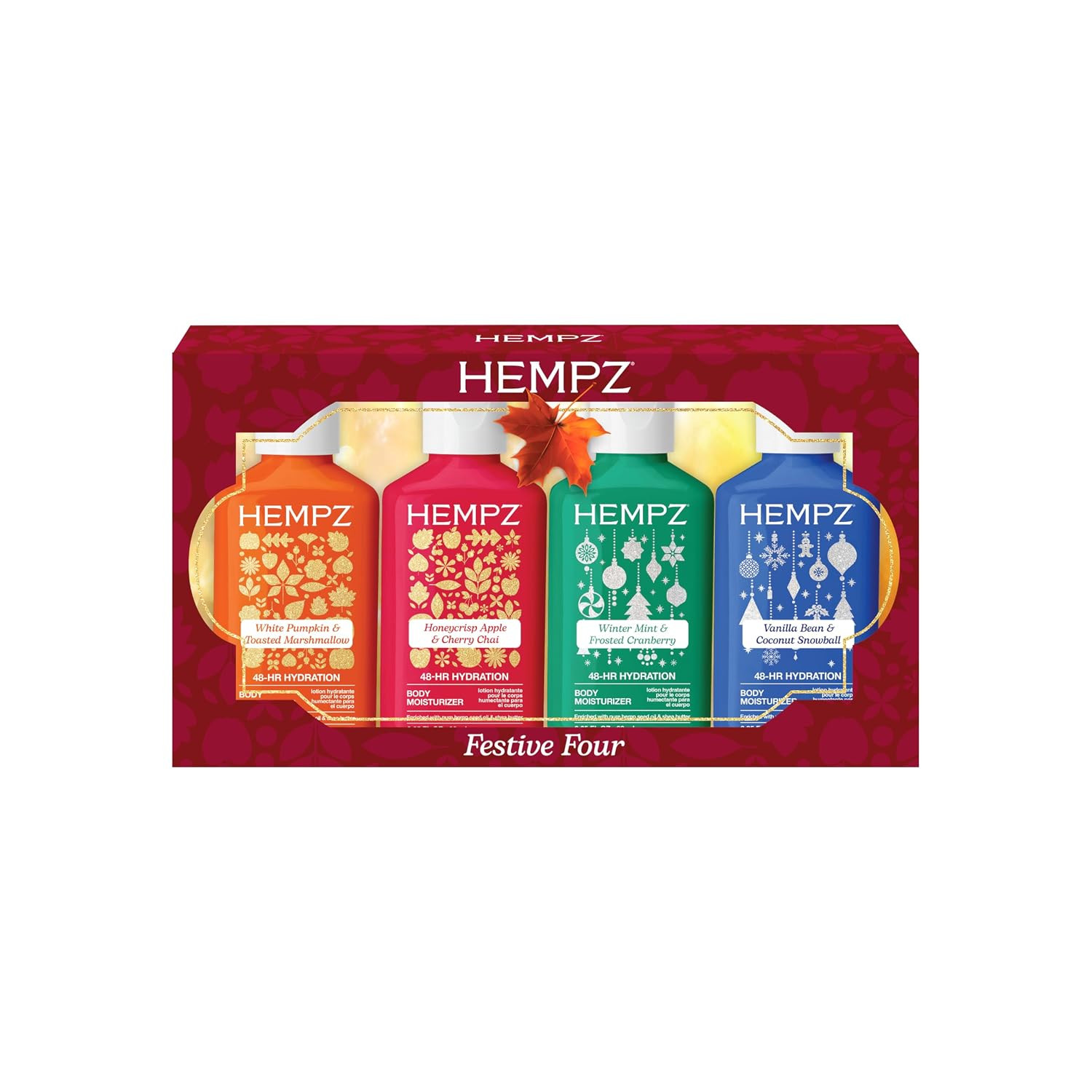Hempz Festive Four Fall & Holiday Body Lotion Gift Set, 4 Pack, 2.25 fl oz | Amazon (US)