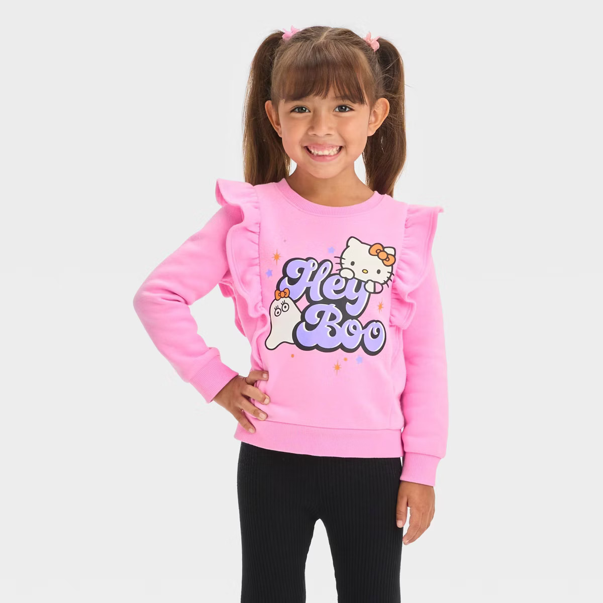 Toddler Girls' Sanrio Hello Kitty 'Hey Boo' Fleece Pullover Sweatshirt - Pink | Target