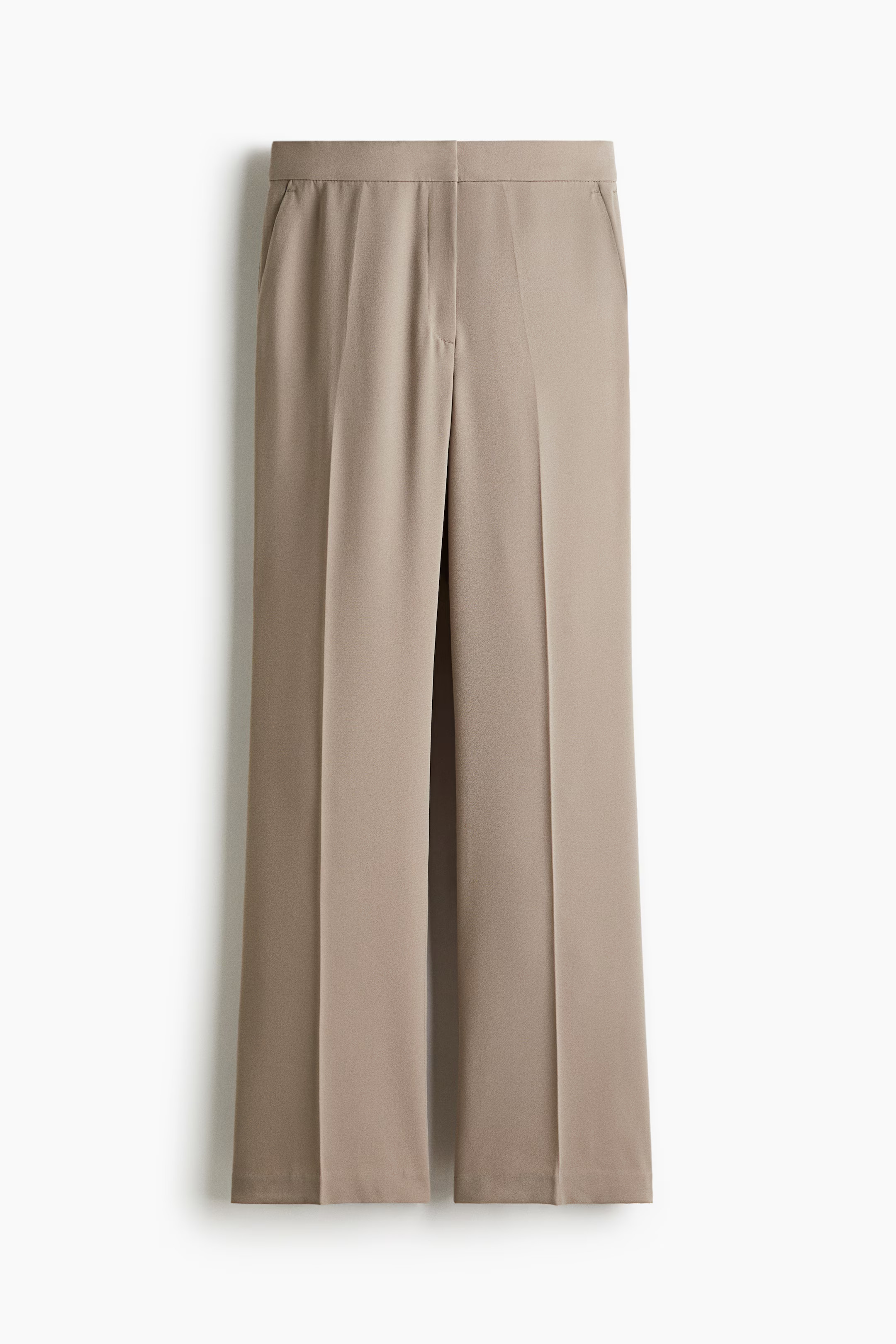 Straight crease-leg trousers - Beige - Ladies | H&M GB | H&M (UK, MY, IN, SG, PH, TW, HK)