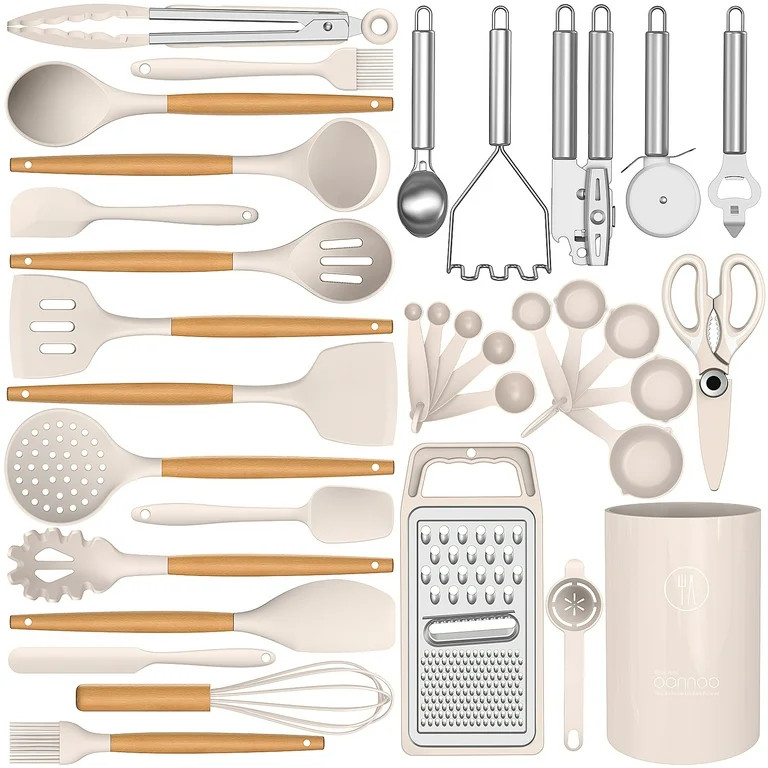 35 Silicone Cooking Utensils Set - 446°F Heat Resistant Silicone Kitchen Utensils for Cooking, K... | Walmart (US)