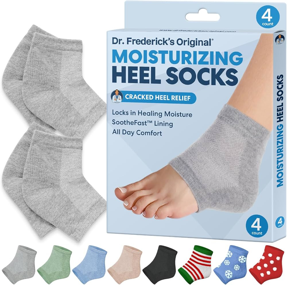 Dr. Frederick's Original Moisturizing Heel Socks for Cracked Heel Treatment - 2 Pairs - Stop Crac... | Amazon (US)