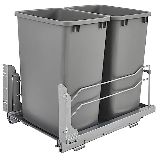 Rev-A-Shelf 53WC-1835SCDM-217 Double 35 Quart Pull-Out Under Mount Kitchen Waste Container Trash ... | Amazon (US)