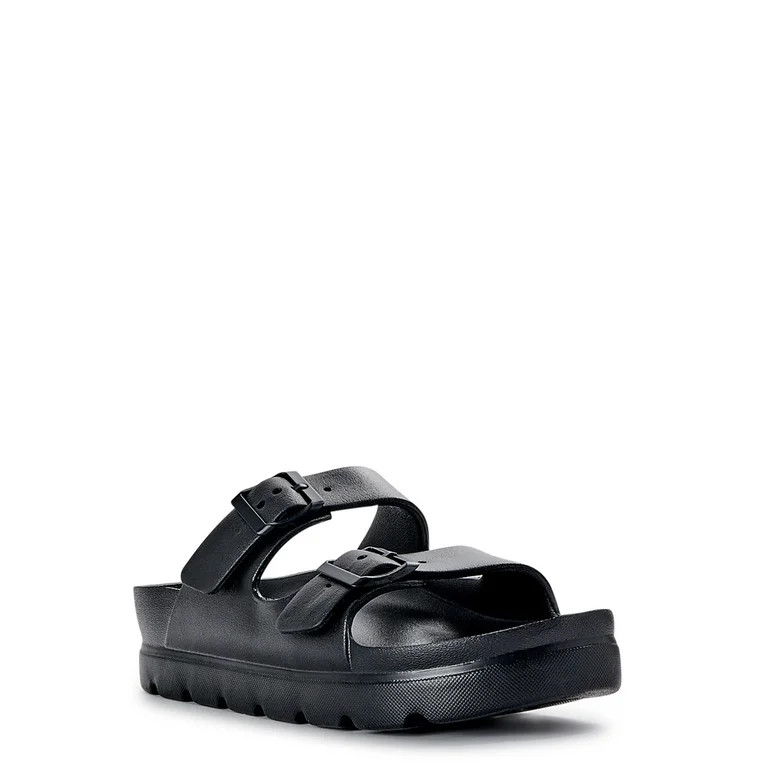 No Boundaries Women's Flatform Two Buckle Sandals | Walmart (US)