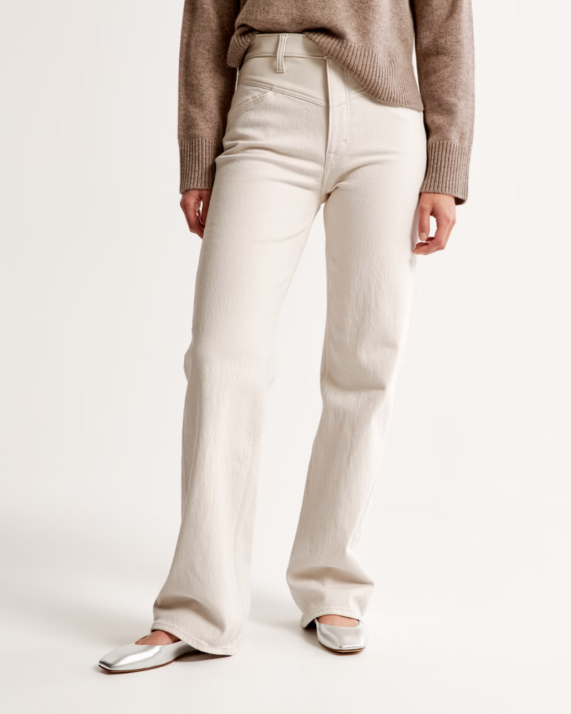 Mixed Fabric High Rise 90s Relaxed Jean | Abercrombie & Fitch (US)