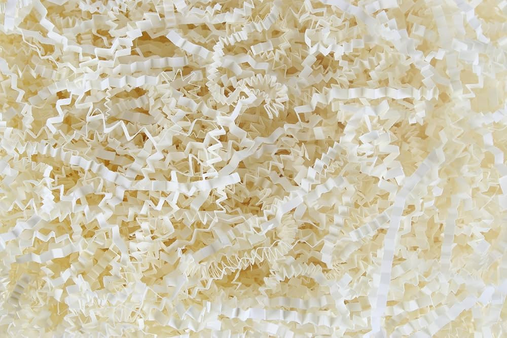 Sansam Crinkle Cut Paper Shred Filler, 1.1 LB Cream Conffetti Hamper Filling Paper for Basket and... | Amazon (US)