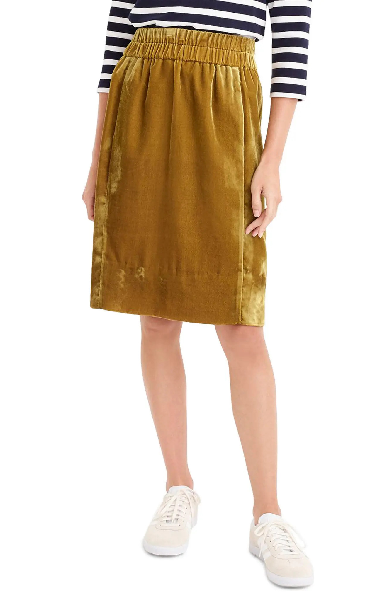 J.Crew Pull-On Velvet Skirt (Regular, Petite & Plus Size) | Nordstrom