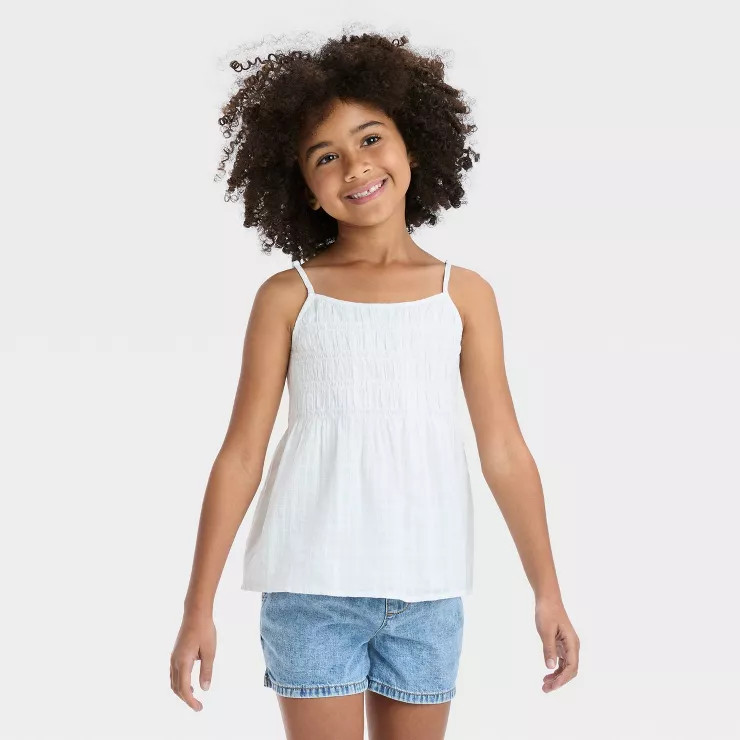 Girls' Sleeveless Woven Tank Top - Cat & Jack™ | Target