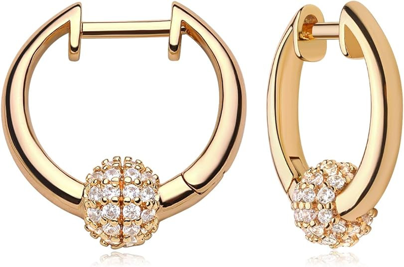 MYEARS Women Huggie Hoop Earrings Gold Ear Stud Cuff 14K Gold Filled Small Boho Beach Simple Deli... | Amazon (US)