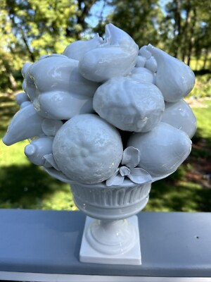 Italian Fruit Topiary Circa 1950 All White Porcelain In Bowl Crackled Chip  | eBay | eBay US