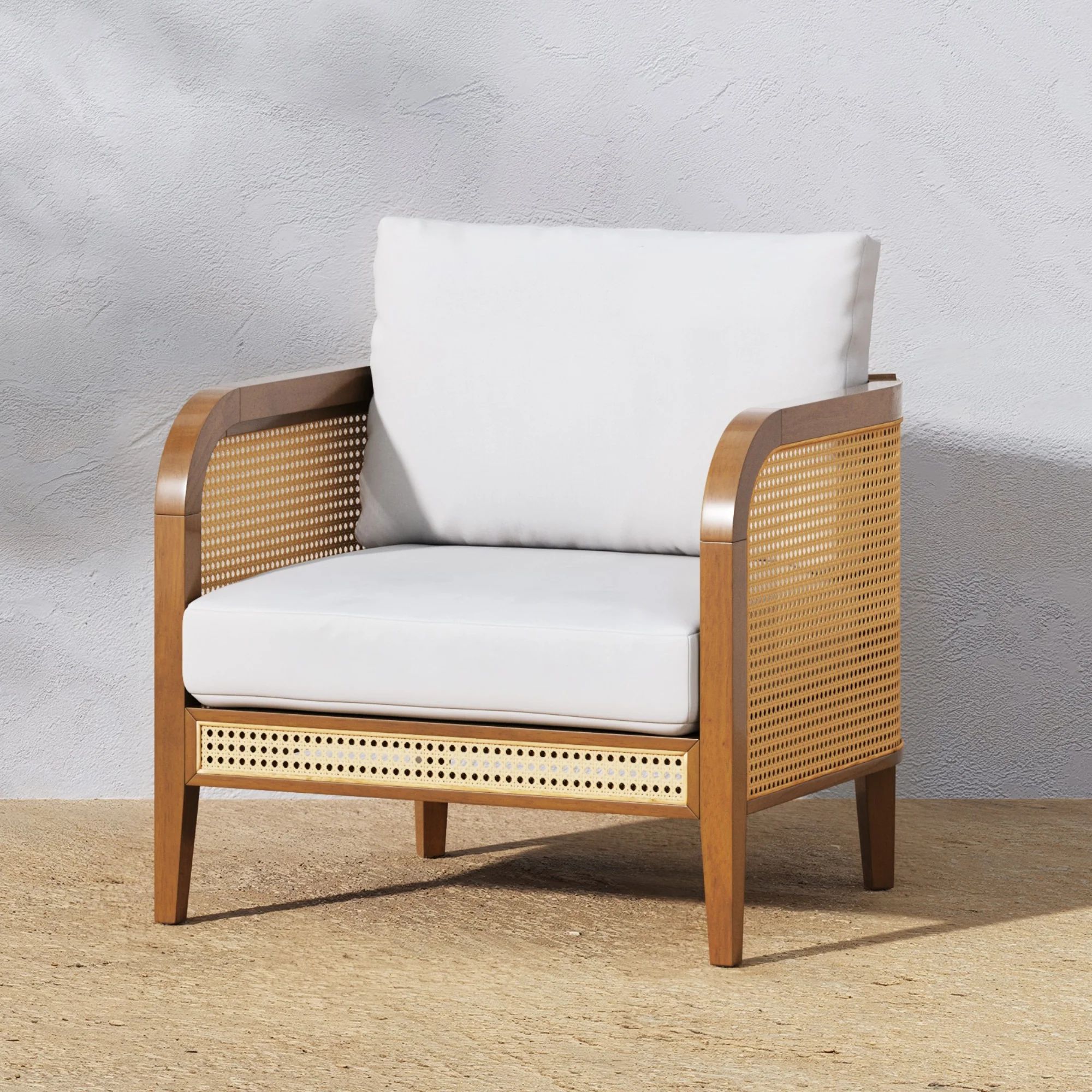Rattan Outdoor Patio Cushioned Arm Chair | Nathan James