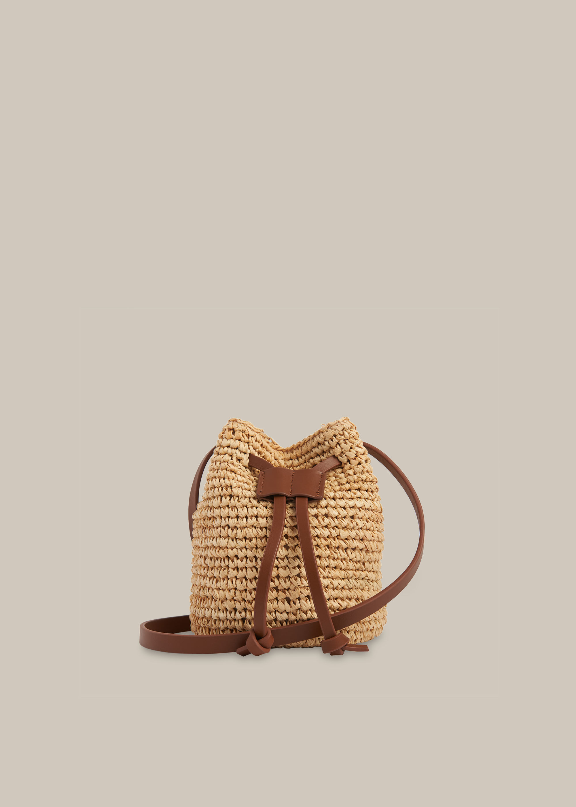 Whistles Women Abi Mini Straw Drawstring Bag | Whistles