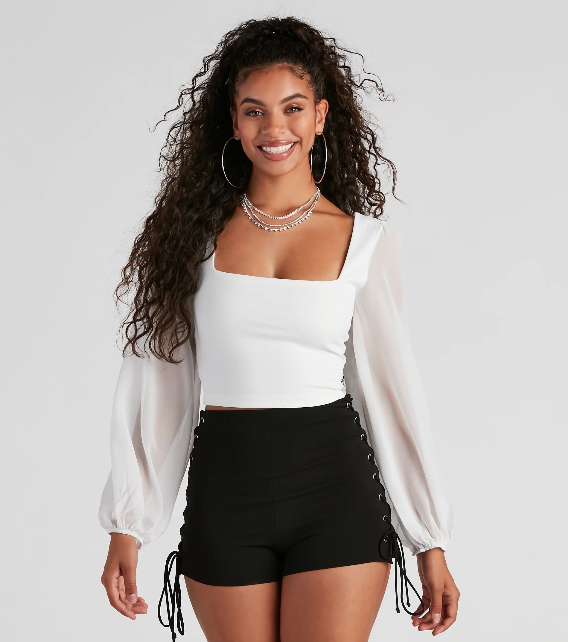 Classy Chic Chiffon Crop Top | Windsor Stores
