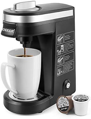 CHULUX Single Serve Coffee Maker Brewer for Single Cup Capsule with 12 Ounce Reservoir,Black | Amazon (US)