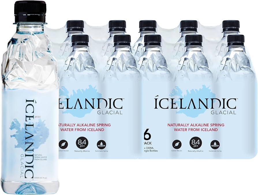 Icelandic Glacial Natural Spring Water, Unflavored, 330 ml / 11.1 Fl Oz (Pack of 24) | Amazon (US)