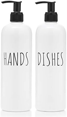 Soap Dispenser Bottles Farmhouse Decor Hands and Dishes 16 oz Plastic with Pump | Kitchen Sink, B... | Amazon (CA)