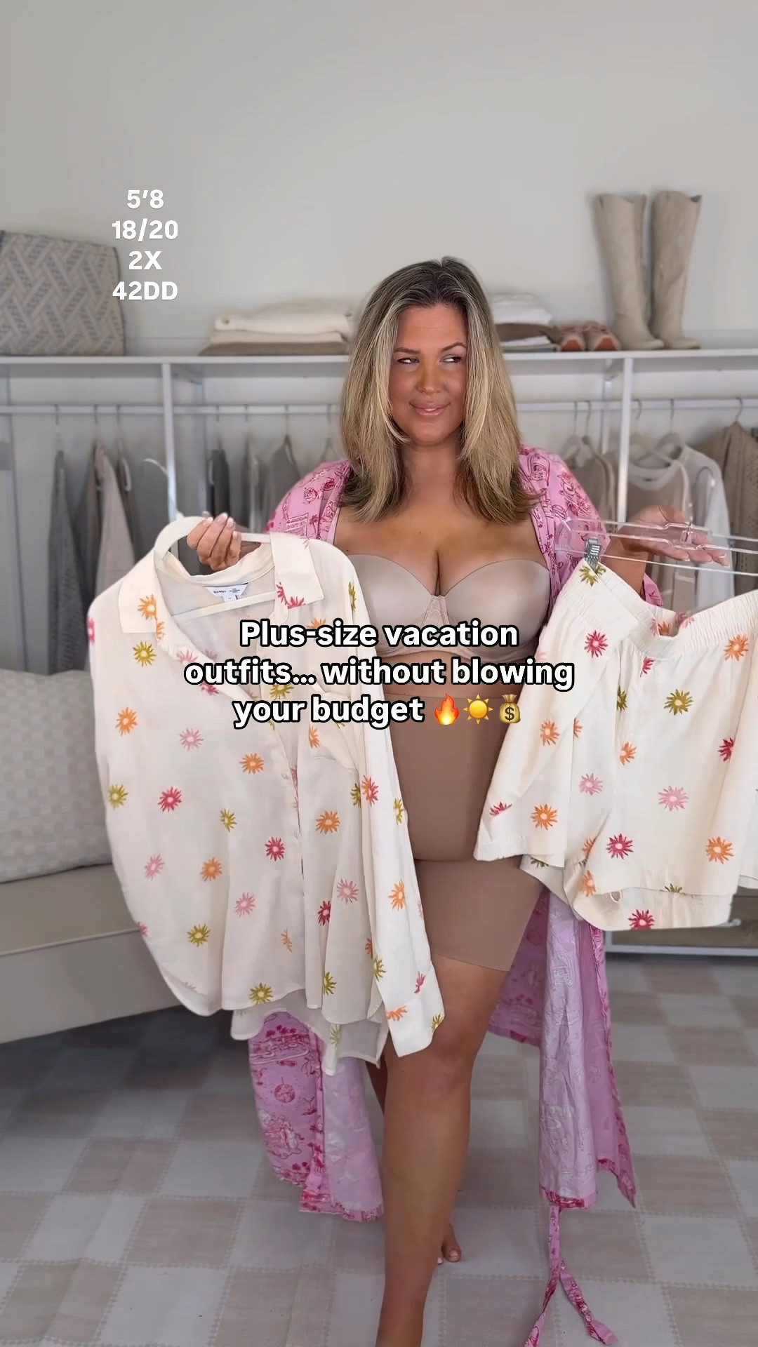 Day 1 of 5: budget friendly vacation outfit ideas!! This old navy set is so good and comes in several colors! I recommend sizing up in the shorts one and regular size on top! I’m in 2X on top and 3x on the bottom! 

Undershorts I took off but wear 3X in, and a 2x in bandeau bra! Although I think I could do a 3x in the bra! 

#LTKMidsize #LTKSaleAlert #LTKPlusSize