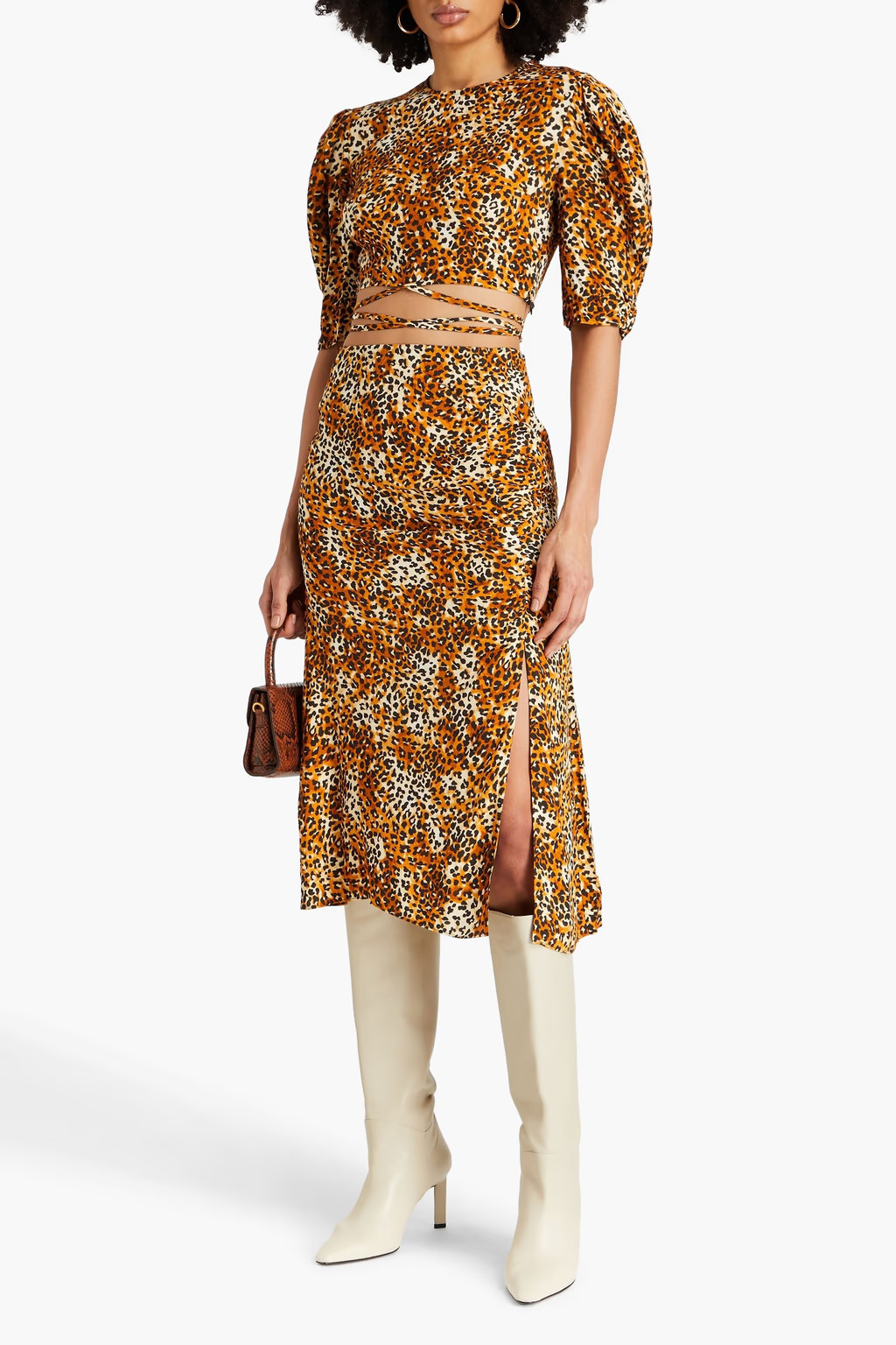 Leopard-print crepe top | The Outnet (UK and Europe)