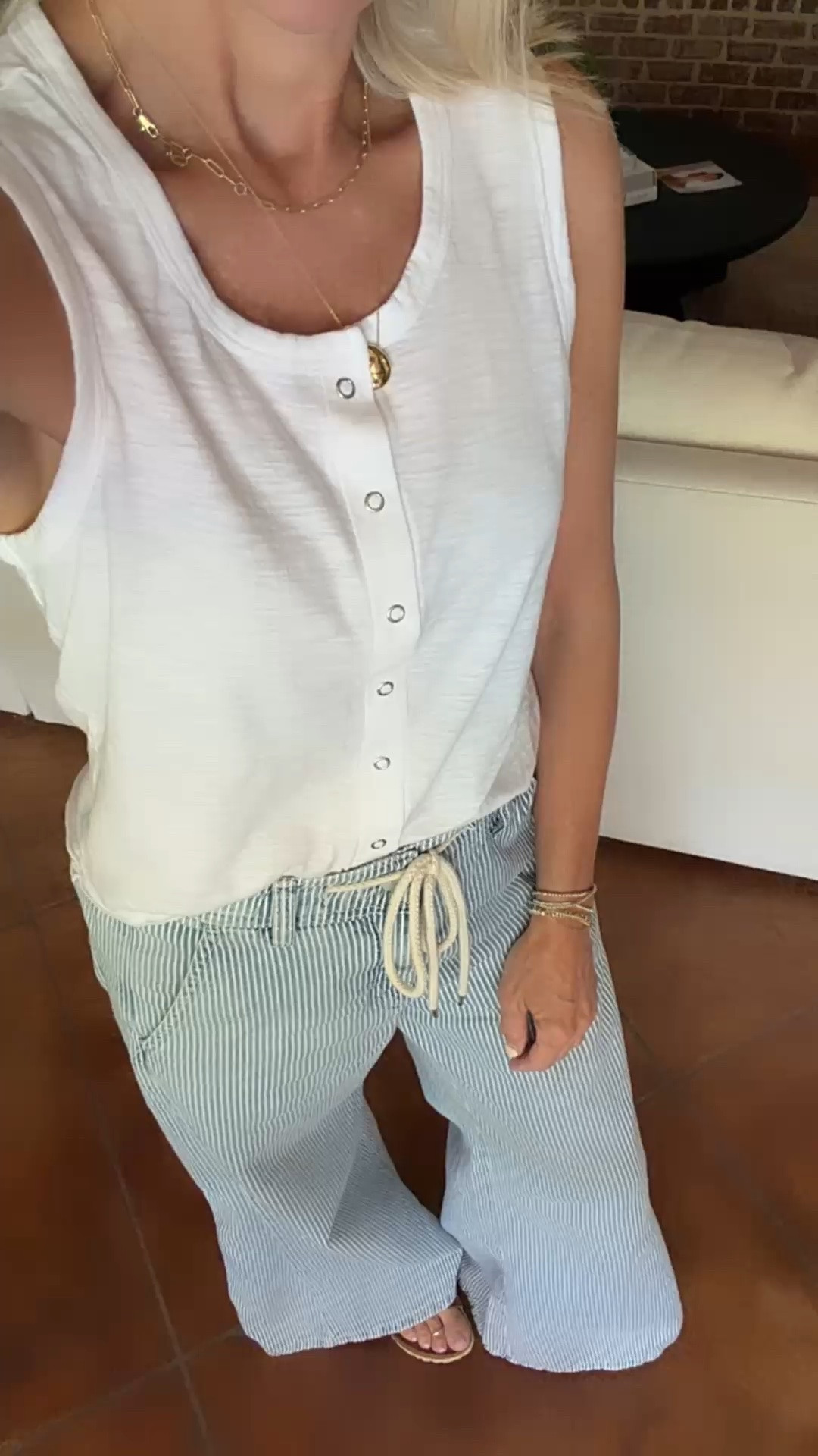 This lightweight button-front tank and relaxed wide-leg jeans are perfect for late summer, then simply add a cardigan or sweater when the temperatures start to drop. Easy, comfortable staples that keep working well beyond one season.

💡 LTK MADE EASY
❤️ Heart = Support my posts!
🔖 Save = Get sale & restock alerts
📋 Lists = Keep favorites organized
📲 Share = Send lists and products to a friend. Hello, Christmas List!
💬 Comment = Ask me anything about what I’m wearing.:-)

#LTKootd #LTKOver40 #LTKSeasonal