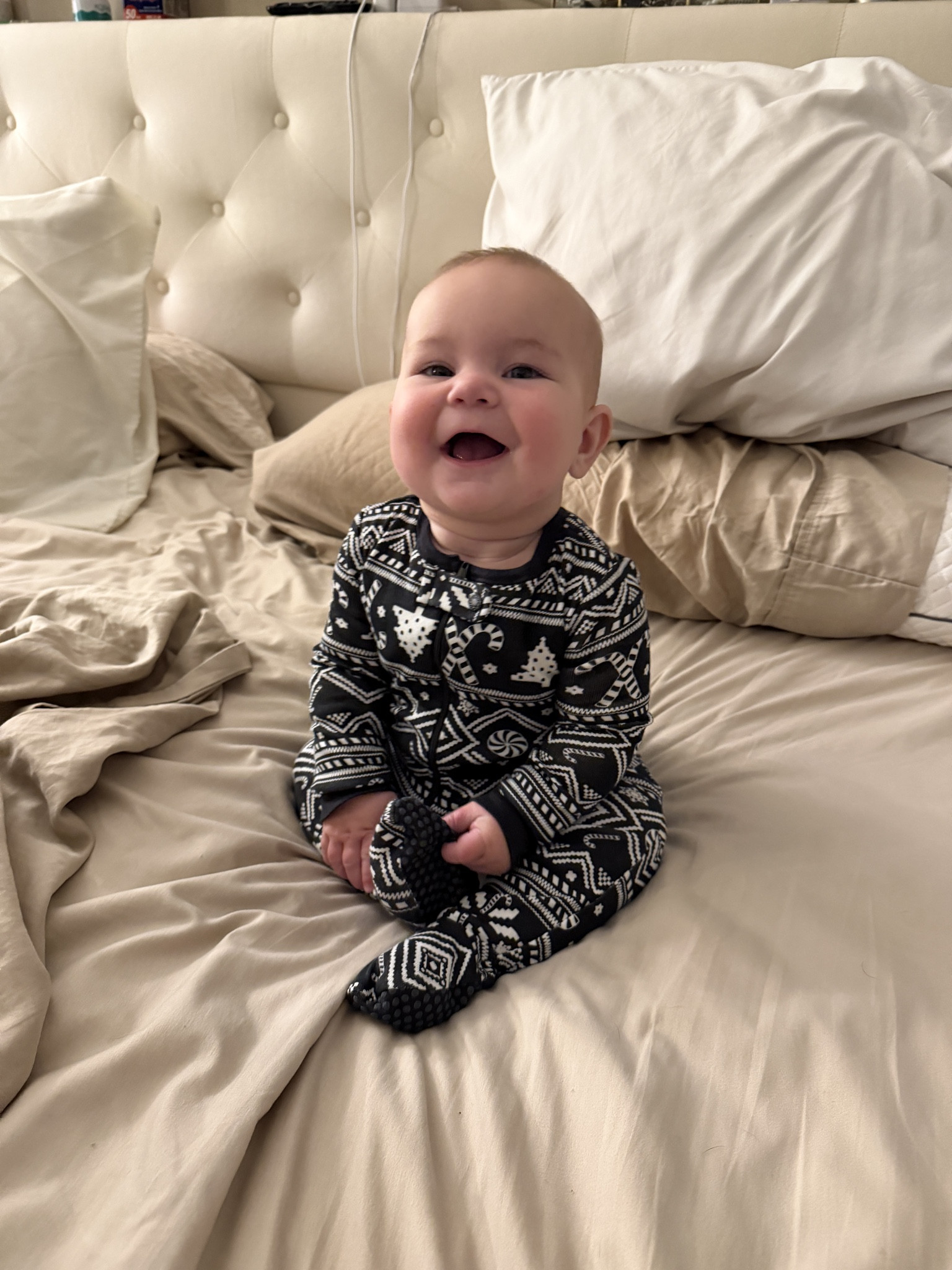 My munchkin in her Christmas pajamas

#LTKmomlife #LTKKids #LTKBaby