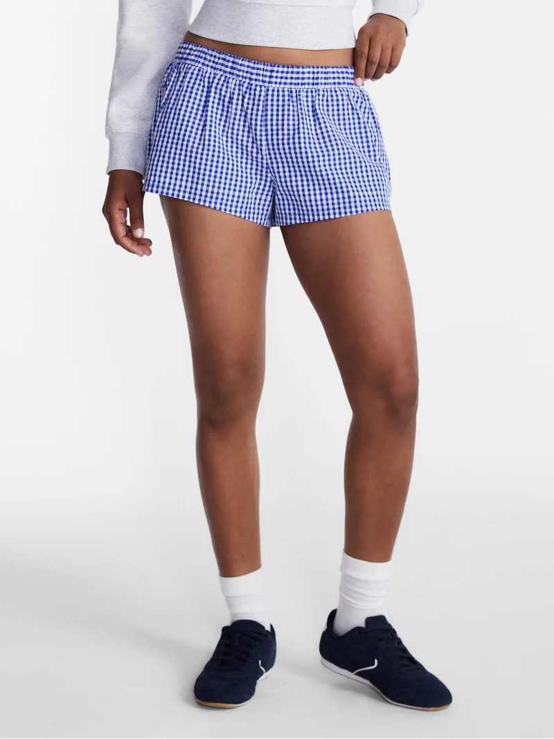 No Boundaries Game Day Gingham Shorts, 2'' Inseam, Women's XXS-XXL | Walmart (US)