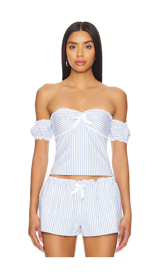 Cynthia Top in Blue & White Stripe | Revolve Clothing (Global)