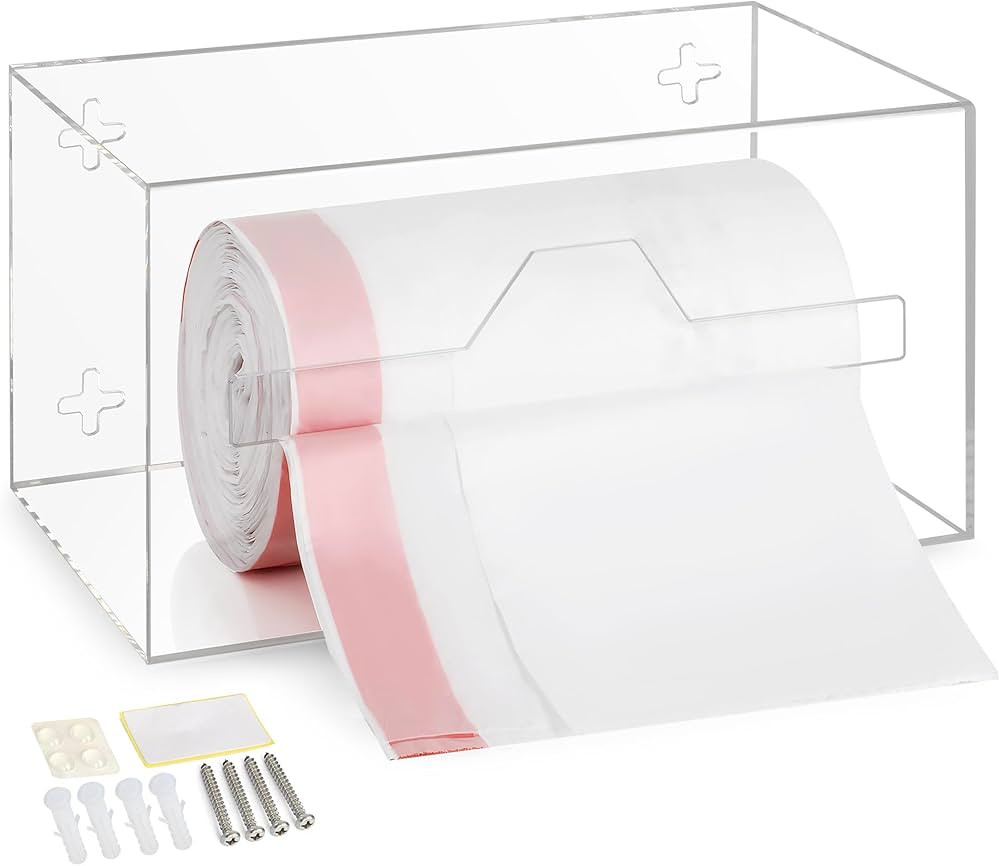 Trash Bag Holder Dispenser - Acrylic Trash Bag Dispenser Roll Holder, Garbage Bag Holder for Cabi... | Amazon (US)