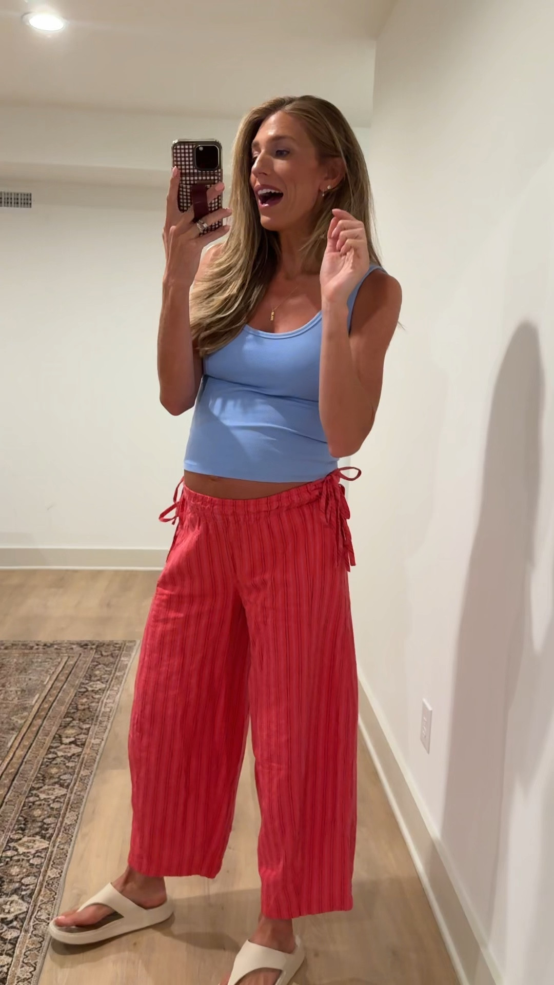 Spring pregnancy outfit i wore today! 
Size down in pants. I’m wearing a small 39 weeks pregnant. Probably would be XS/s not pregnant, 

Small in tank, it’s bra free (padded) 


Free people, bump friendly @abercrombie  @crocs 

#LTKmomlife #LTKootd #LTKBump