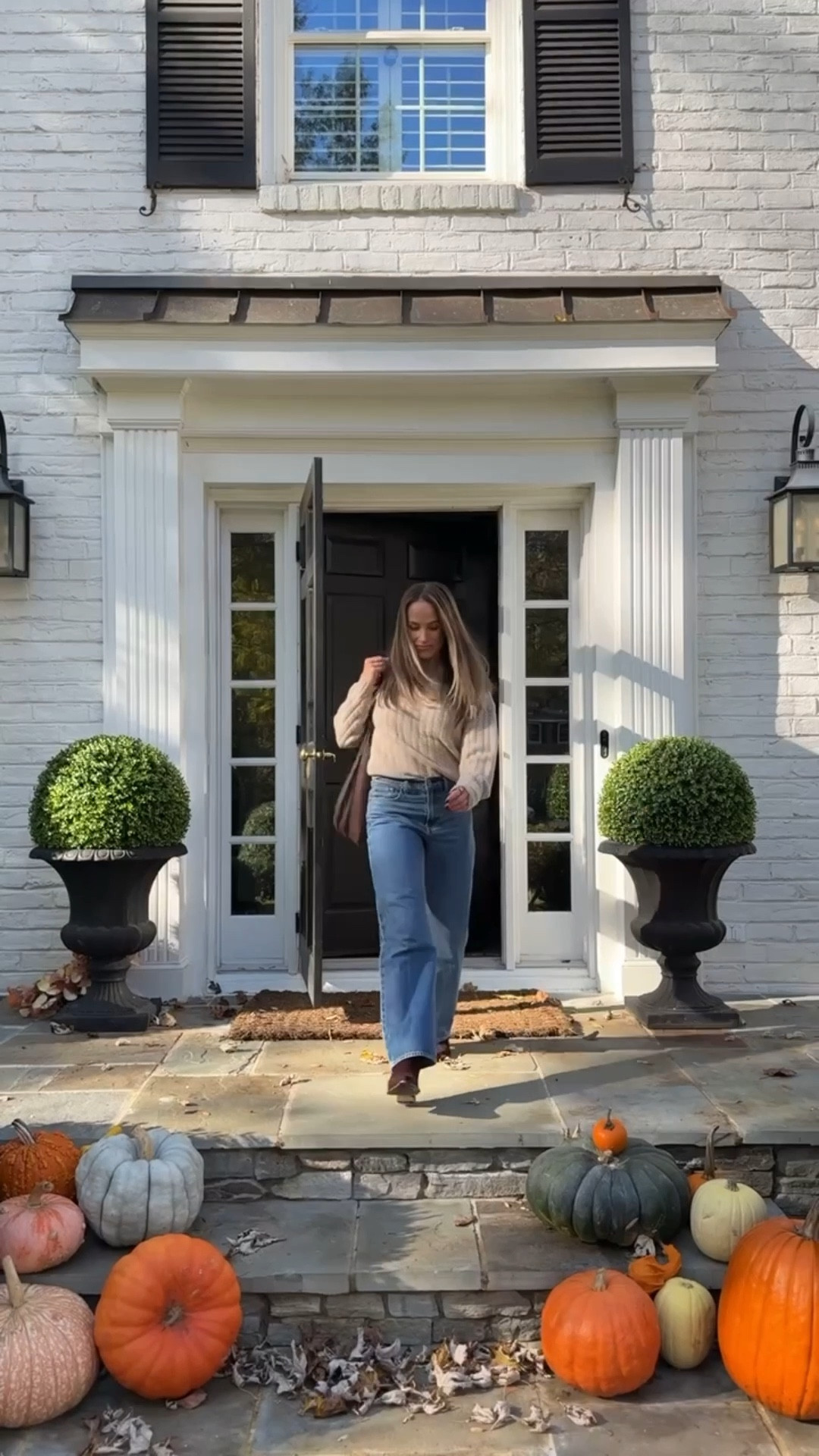 Thanksgiving outfit
Cream cable knit sweater 
Medium wash wide leg jeans
Brown leather tote


#LTKStyleTip #LTKHoliday #LTKSeasonal