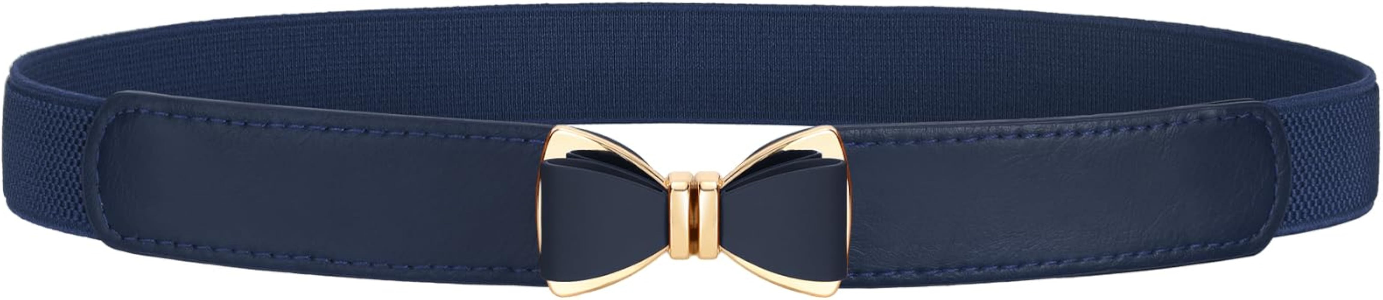 VONMELLI Womens Skinny Elastic Belt Stretchy Bow Belt for Women Dresses Thin Waist Ladies Belts | Amazon (US)