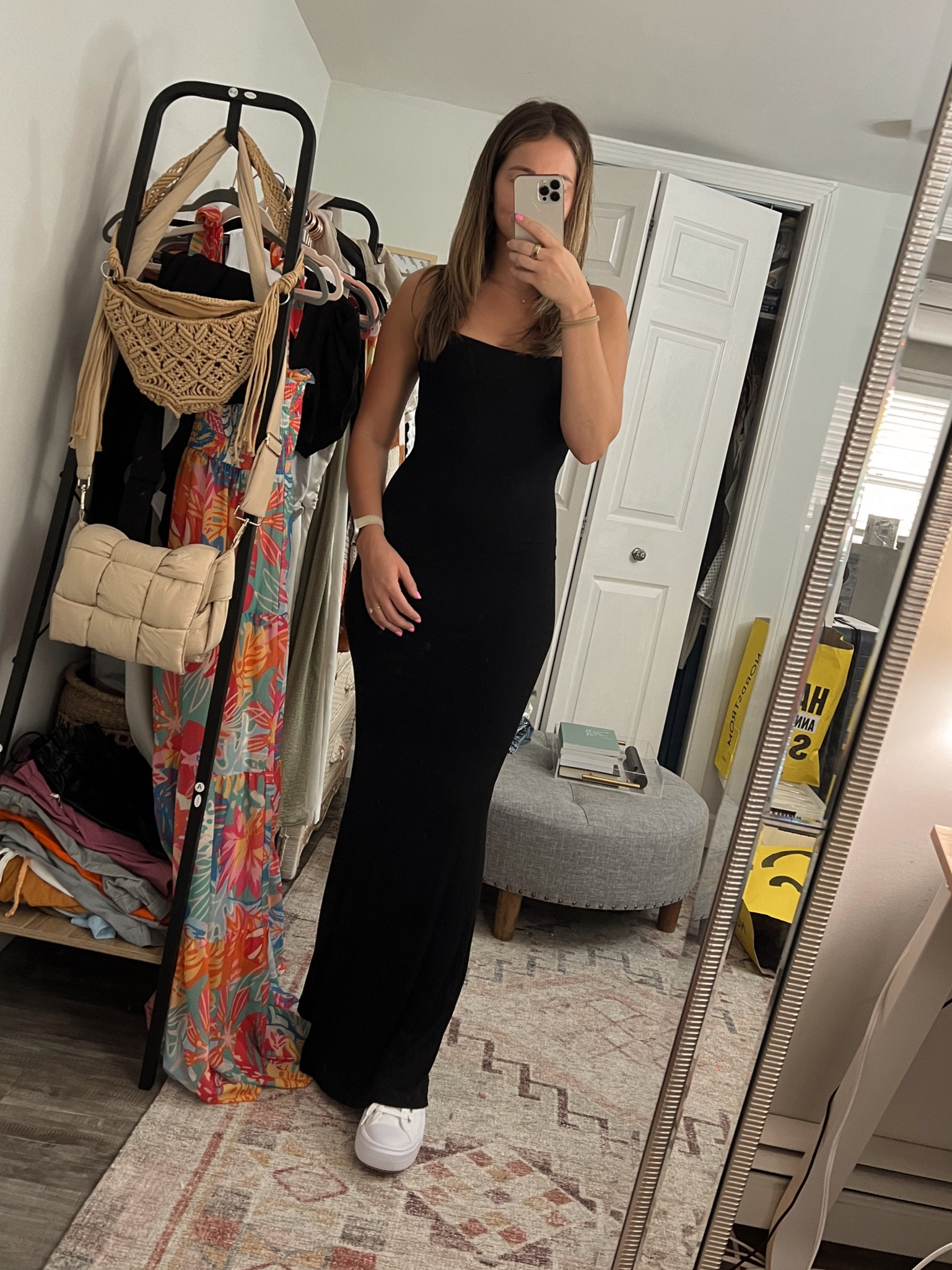 Europe outfit idea! This skims dress is SO comfortable!! Wearing size small
Shoes are tts 

#LTKunder100 #LTKstyletip #LTKunder50