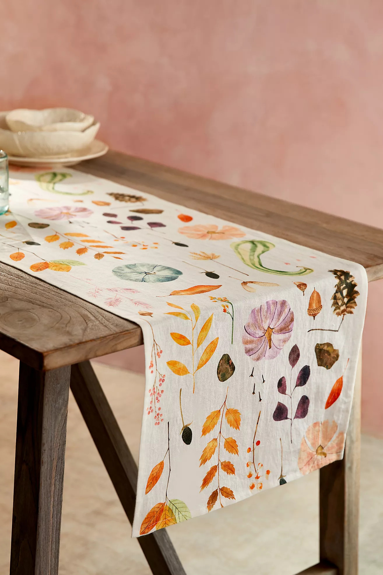 Fall Gourds Linen Runner | Anthropologie (US)