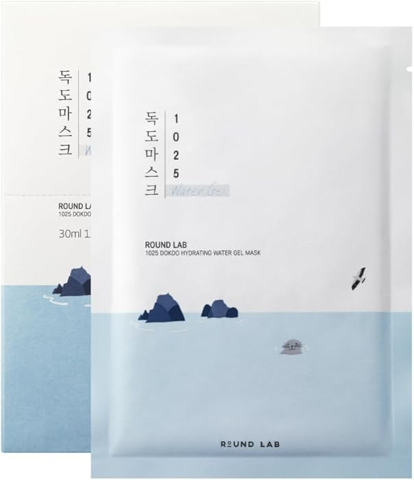 ROUND LAB 1025 Water Gel Hydration Mask(10ea) | Hydration locking, Cooling, Rejuvenating, Easy la... | Amazon (US)