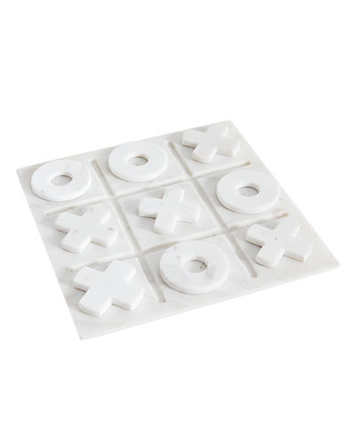 Go Home White Marble Tic Tac Toe | Gilt