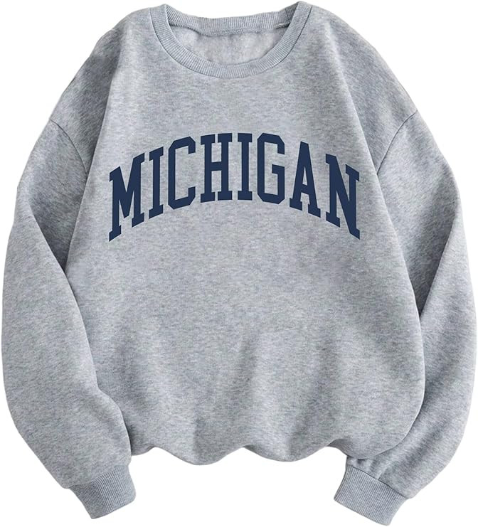 Hilinker Women's Graphic Crewneck Sweatshirts Casual Loose Long Sleeve Pullover Tops | Amazon (US)