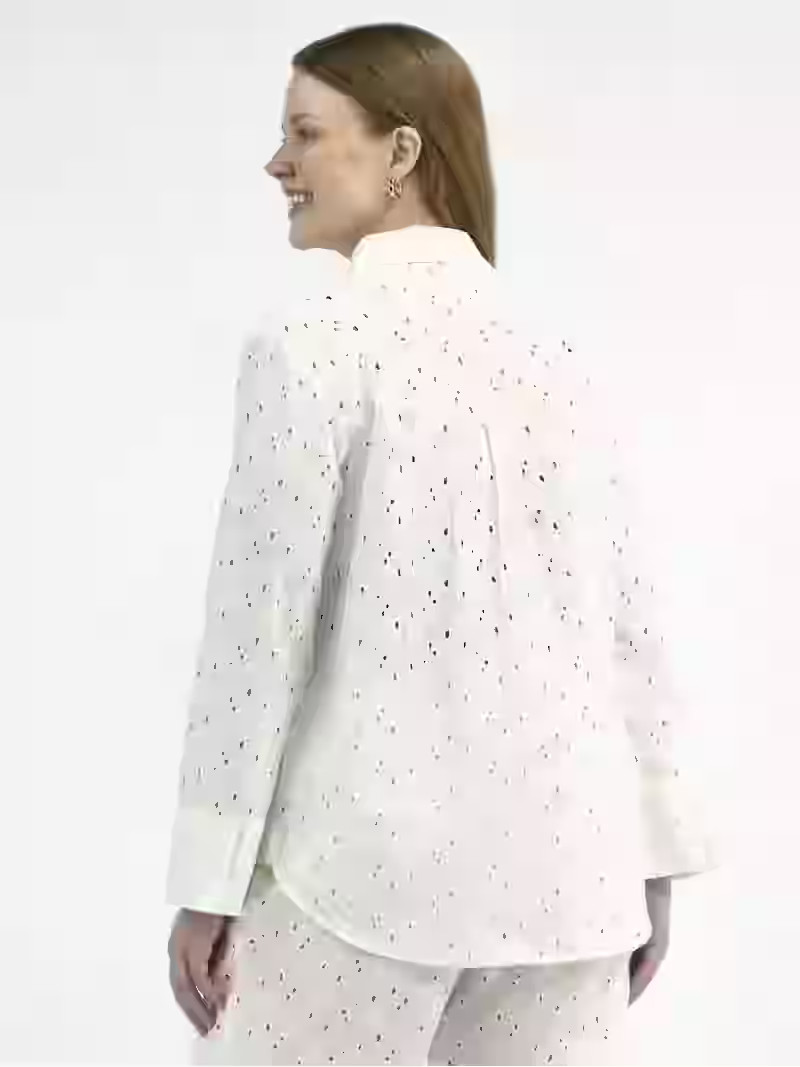 Free Assembly Women's Cotton Eyelet Coverup Tunic Shirt, Sizes XXS-XXL | Walmart (US)