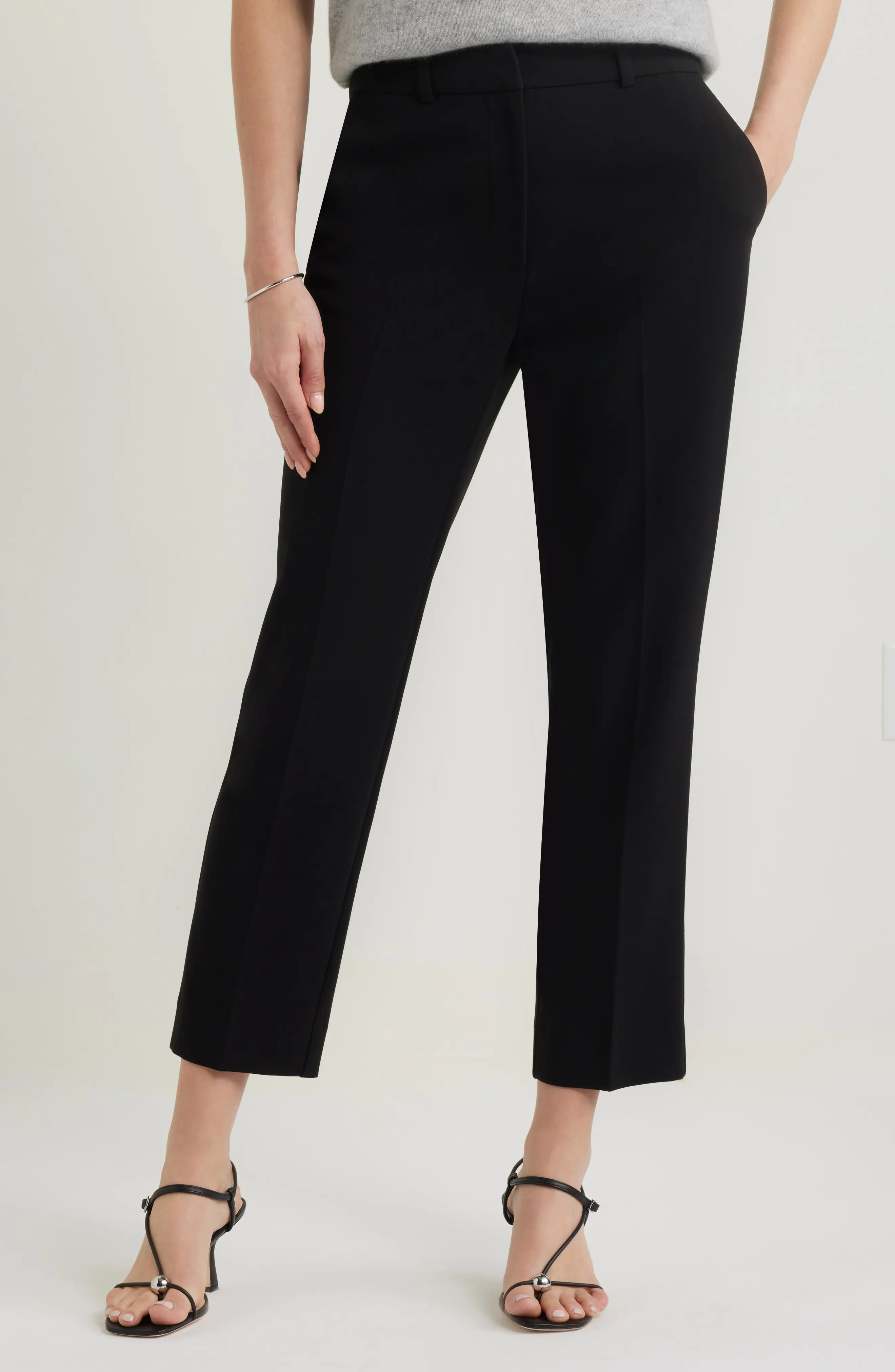 Nordstrom Slim Fit Crop Pants in Black at Nordstrom, Size 16 | Nordstrom