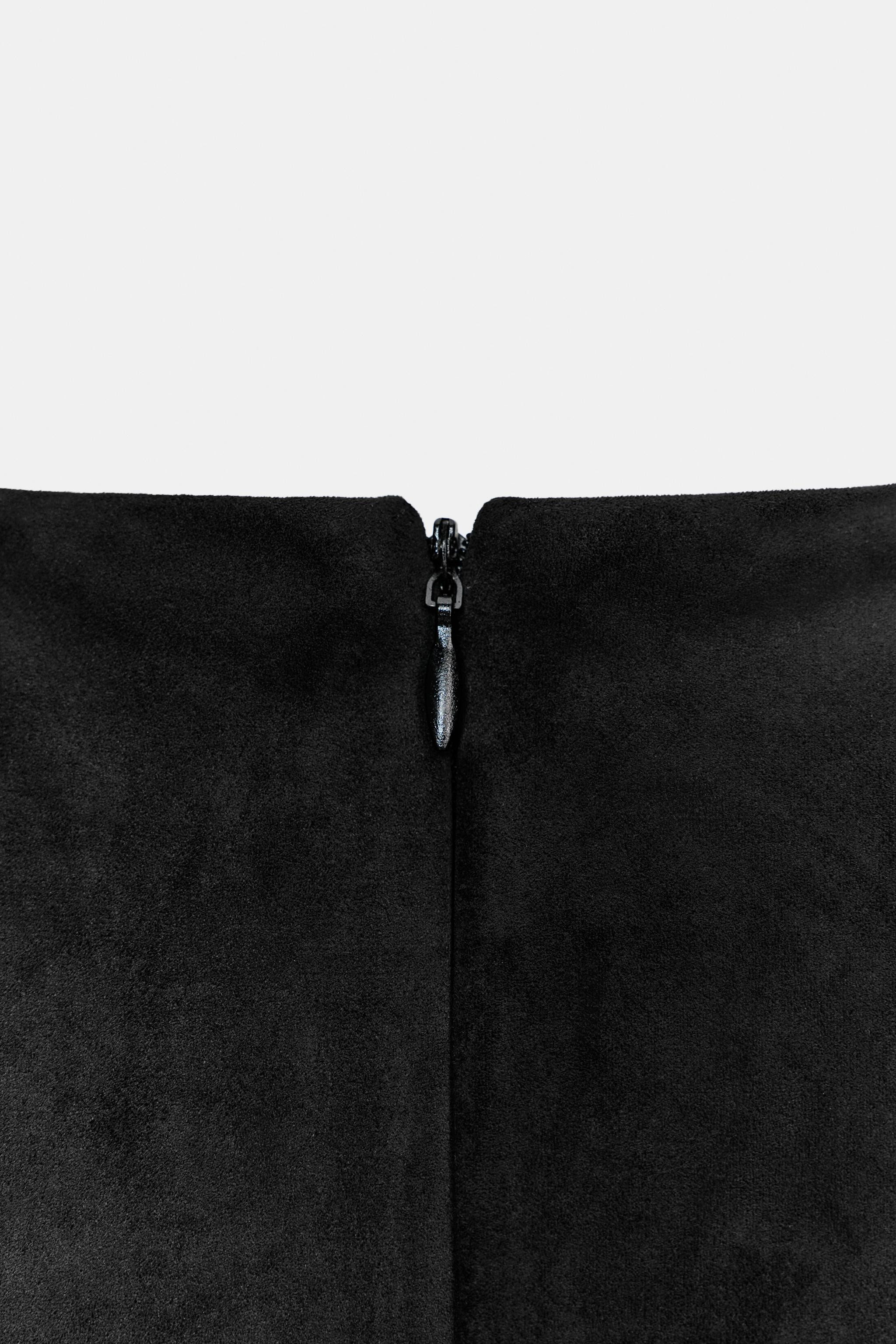 SHORT FAUX SUEDE DRESS WITH RUFFLES | Zara UK