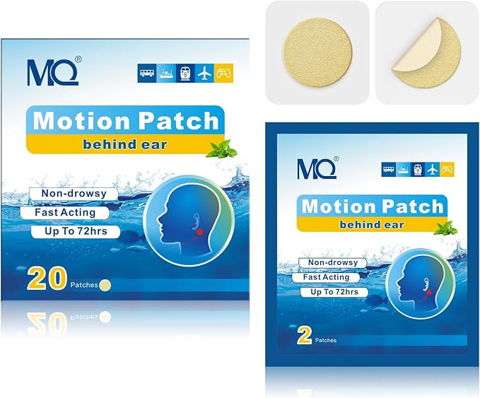 MQ 20ct Motion Sickness Patches, Light Color, Sea Sickness Patches Non Drowsy & Waterproof, Cruis... | Amazon (US)