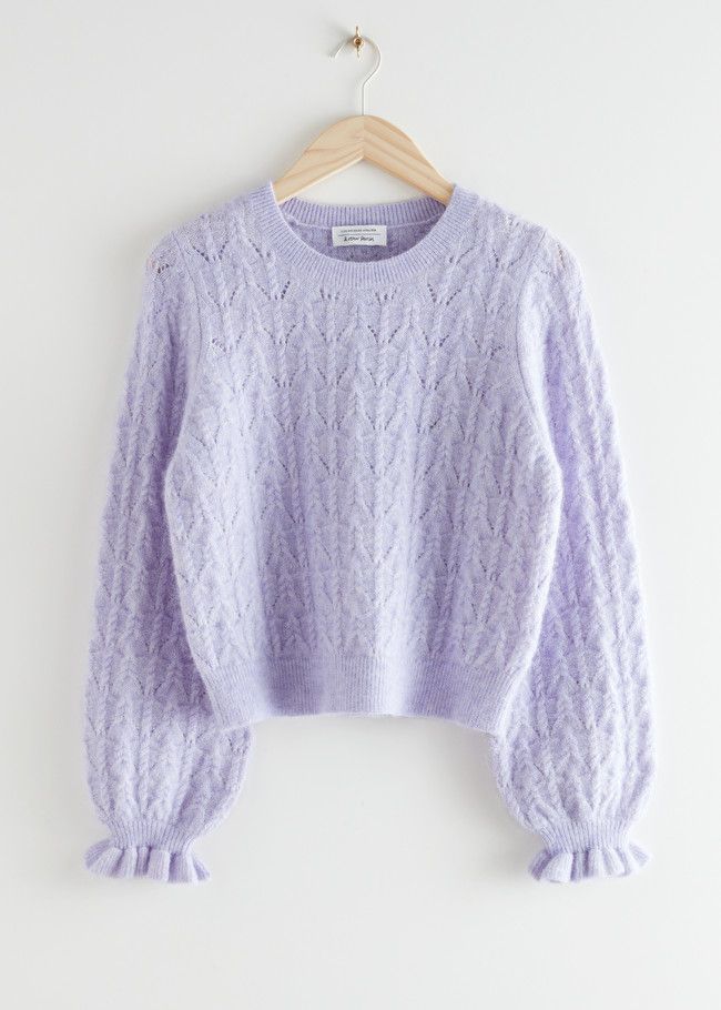 Alpaca Blend Ruffled Cable Knit Sweater | & Other Stories (EU + UK)