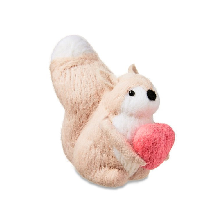 Valentine's Day Cream Squirrel with Pink Heart Fabric Decoration, 5.5 in, by Way To Celebrate | Walmart (US)