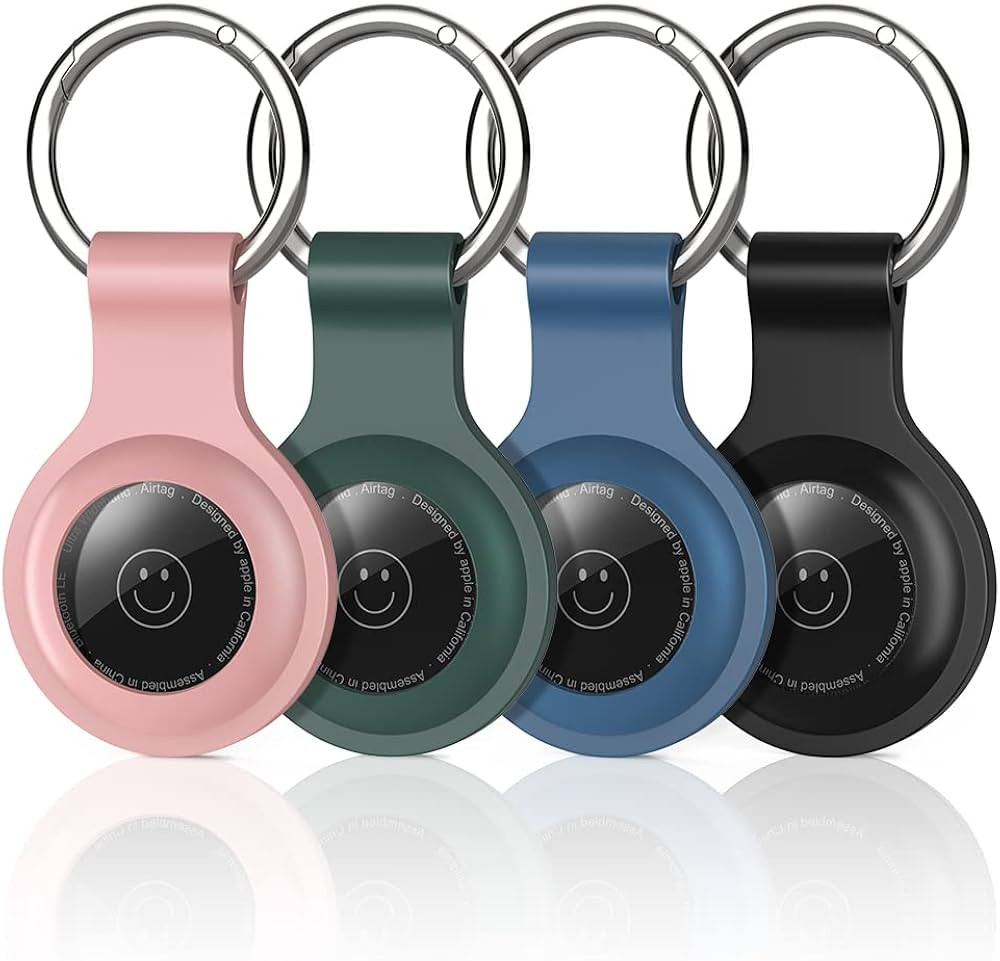 [4-Pack] AirTag Holder - Silicone Case for AirTag Keychain for Keys, Bags, Luggage, Pet Collars -... | Amazon (US)