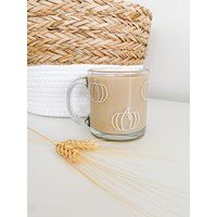 Pumpkin Mug | Clear Glass With Handle Fall Coffee Tea Jar | Etsy (UK)