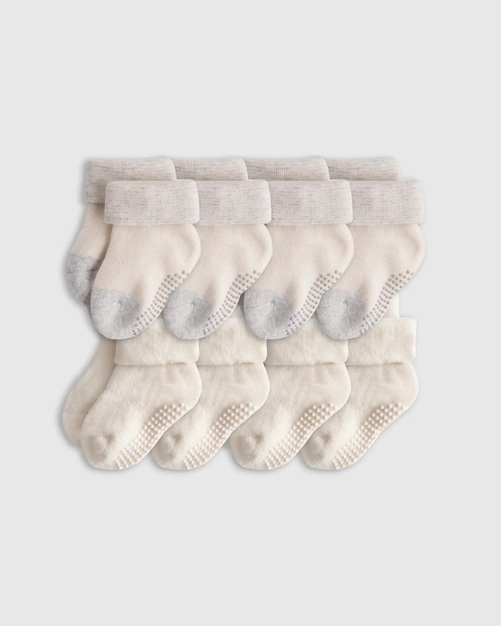 Organic Gripper Fold Over Socks 8-Pack - Baby Girl | Quince