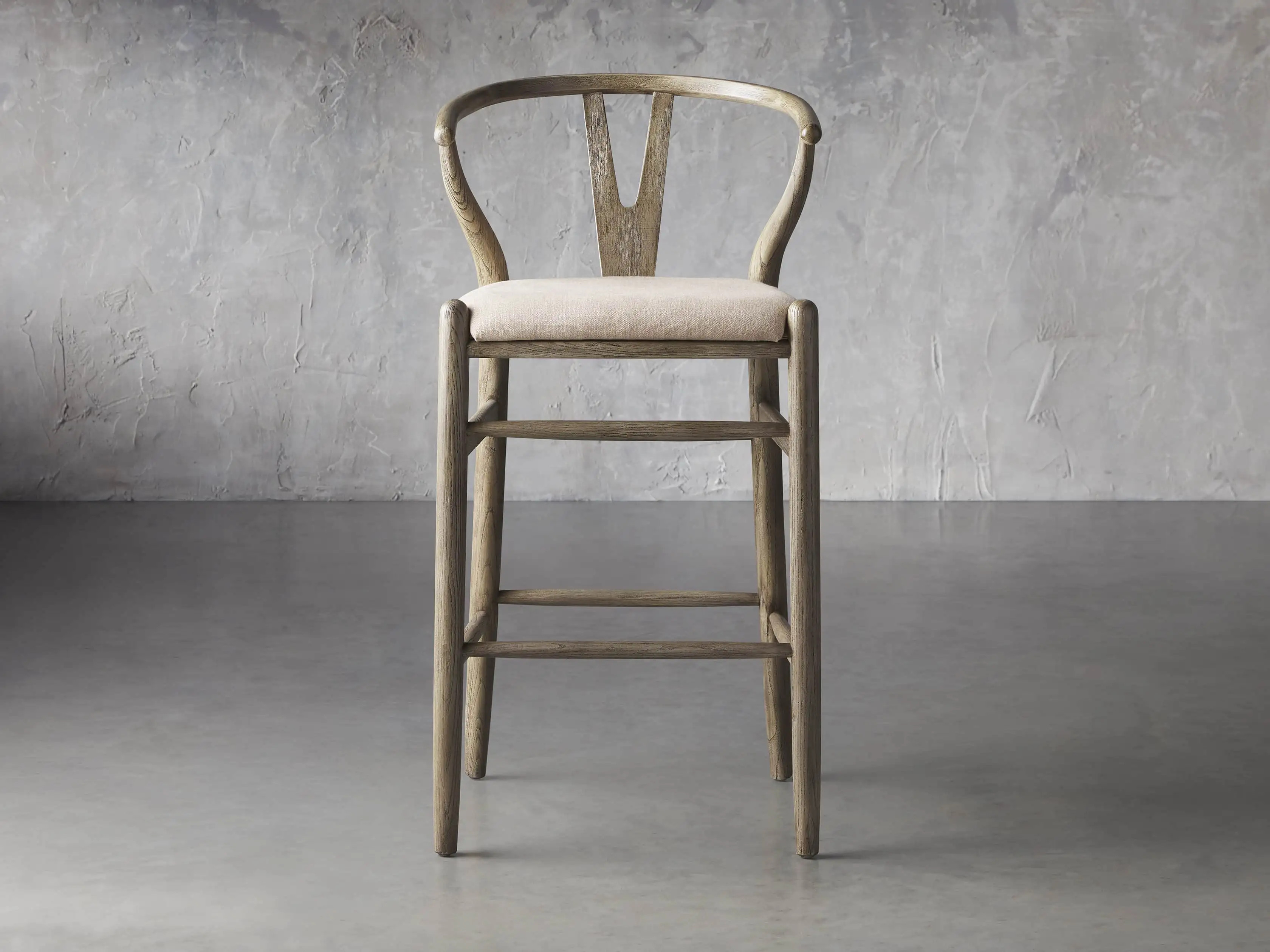 Robin Wishbone Counter Stool in Stone Vintage | Arhaus