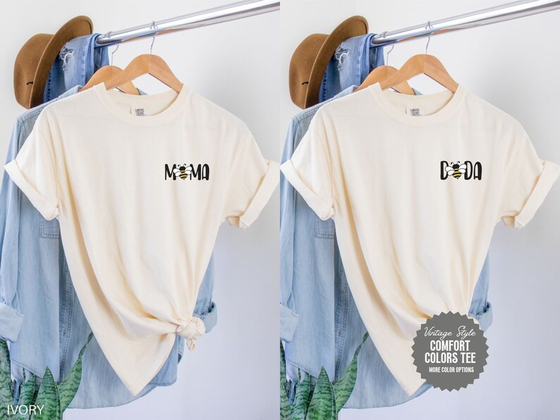 Bee Comfort Colors Couples Family Matching T-shirts, Bee Birthday Mom Dad Shirts, Beehive Gender ... | Etsy (US)