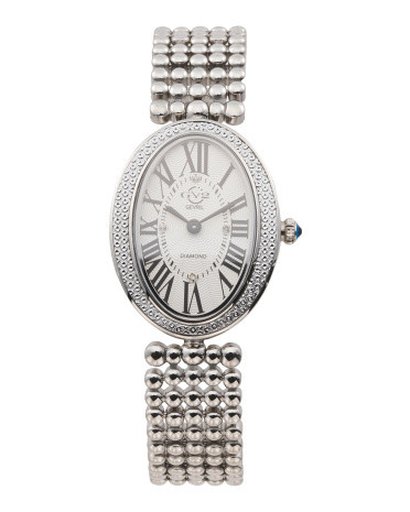 Swiss Made Stainless Steel Piazza Navona Diamond Bezeled Watch for Women | Marshalls
