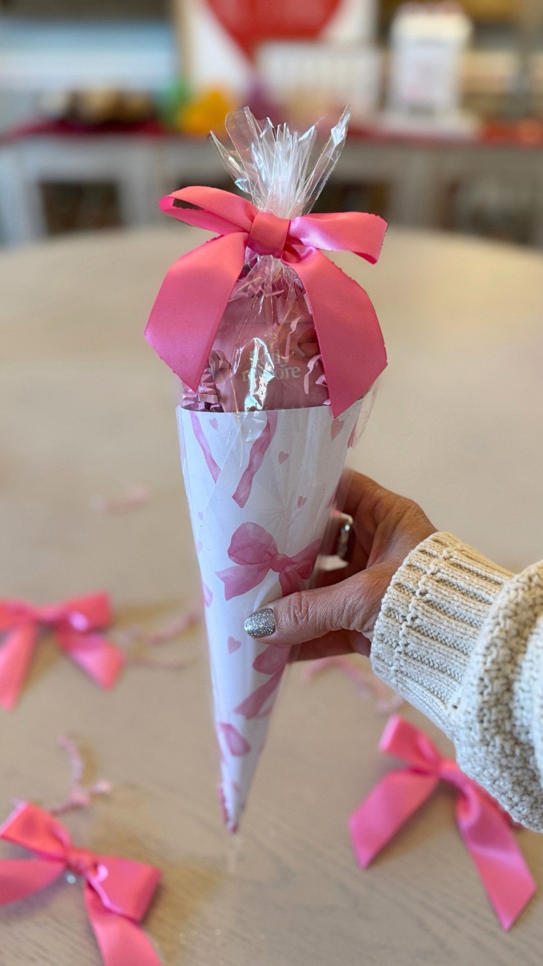 Found the cutest 24-pack of bow paper on Amazon and immediately knew… party cones were happening 🎀

These are my favorite party favors to make, and this one is a non-candy Galentine’s edition 💕
Think lip gloss, shower steamers from a multi-pack, and a Valentine scrunchie — simple, giftable, and so cute.
#diygift #galentinesday #valentinesday #partyfavor #ltkgift 

#LTKSeasonal #LTKBeauty
