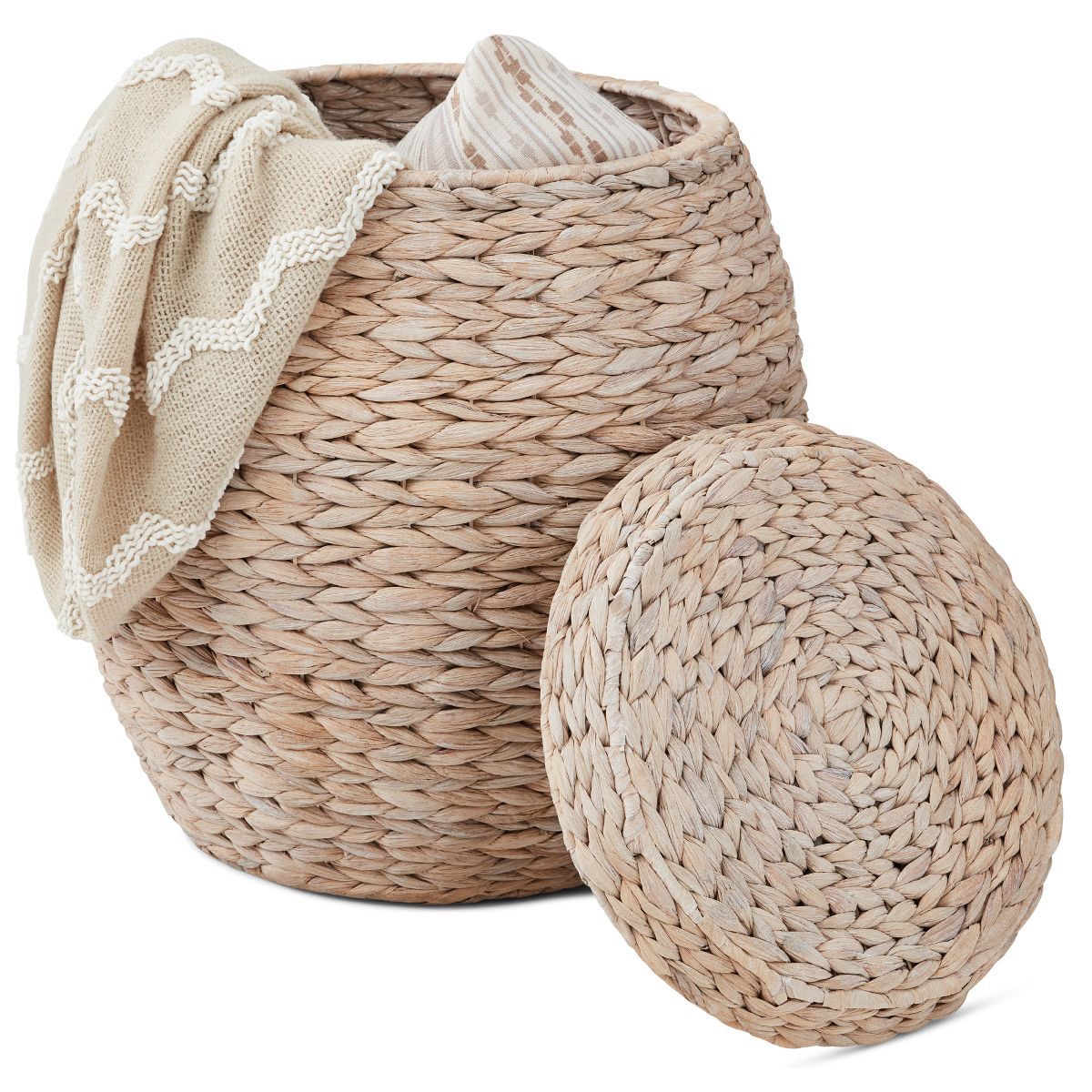 Best Choice Products Vintage Multipurpose Hyacinth Storage Organizer Tote Basket w/ Lid | Target