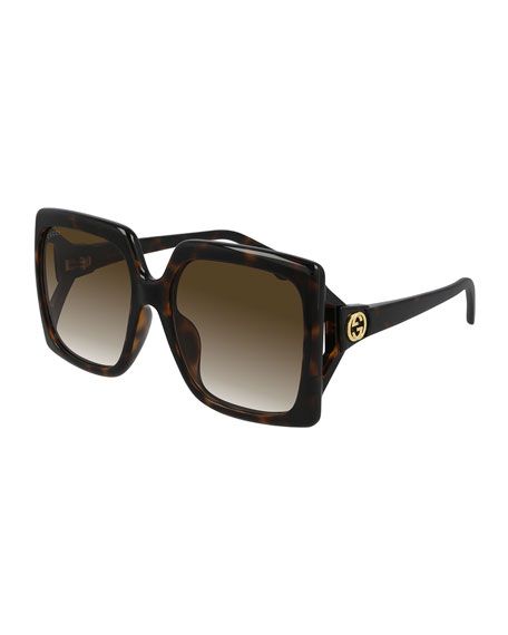 Gucci Oversized Square Injection Plastic Sunglasses | Neiman Marcus