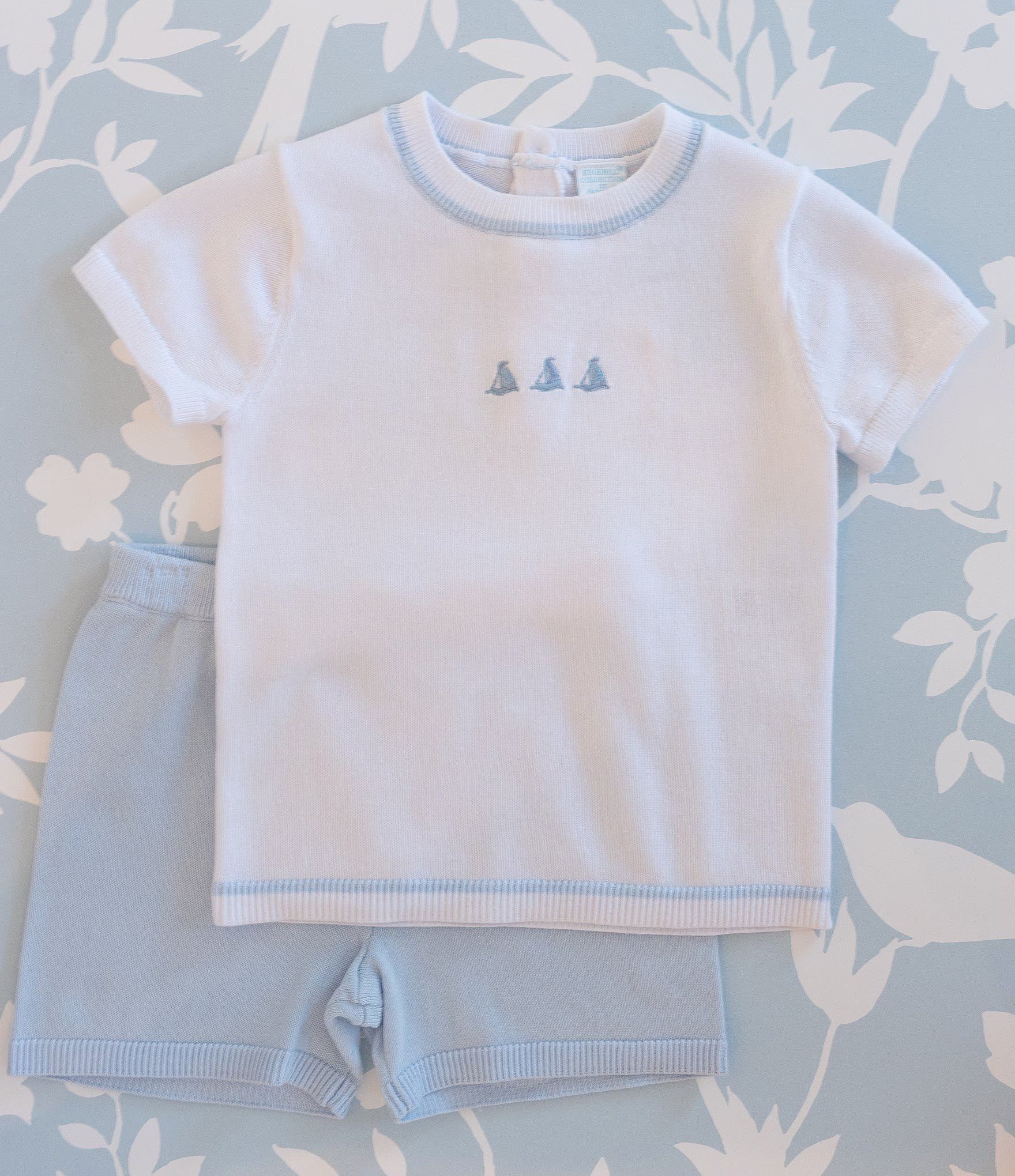 x The Broke Brooke Baby Boys Newborn-24 Months William Boat Embroidered Short Sleeve Top & Shorts... | Dillard's